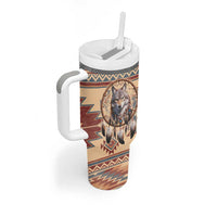 Indigenous Peoples Day Tumbler With Handle Native American Dream Catcher Wolf Tribal-inspired - Wonder Print Shop