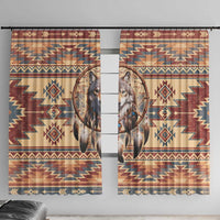 Indigenous Peoples Day Window Curtain Native American Dream Catcher Wolf Tribal-inspired - Wonder Print Shop