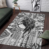 Indigenous Peoples Day Area Rug Native American Wolf with Dreamcatcher - Wonder Print Shop