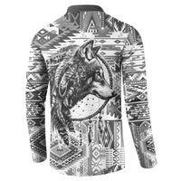 Indigenous Peoples Day Button Sweatshirt Native American Wolf with Dreamcatcher - Wonder Print Shop
