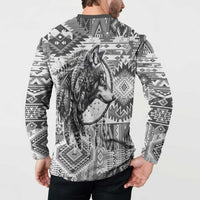 Indigenous Peoples Day Button Sweatshirt Native American Wolf with Dreamcatcher - Wonder Print Shop