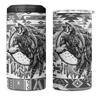 Indigenous Peoples Day 4 in 1 Can Cooler Tumbler Native American Wolf with Dreamcatcher - Wonder Print Shop