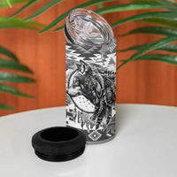 Indigenous Peoples Day 4 in 1 Can Cooler Tumbler Native American Wolf with Dreamcatcher - Wonder Print Shop