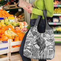 Indigenous Peoples Day Grocery Bag Native American Wolf with Dreamcatcher - Wonder Print Shop