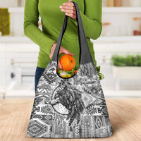 Indigenous Peoples Day Grocery Bag Native American Wolf with Dreamcatcher - Wonder Print Shop