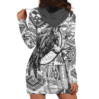 Indigenous Peoples Day Hoodie Dress Native American Wolf with Dreamcatcher - Wonder Print Shop