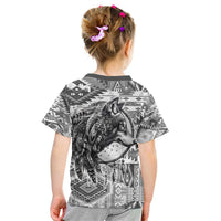 Indigenous Peoples Day Kid T Shirt Native American Wolf with Dreamcatcher - Wonder Print Shop
