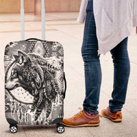 Indigenous Peoples Day Luggage Cover Native American Wolf with Dreamcatcher - Wonder Print Shop
