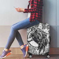 Indigenous Peoples Day Luggage Cover Native American Wolf with Dreamcatcher - Wonder Print Shop