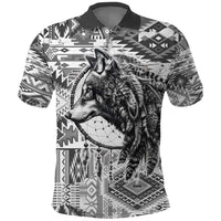 Indigenous Peoples Day Polo Shirt Native American Wolf with Dreamcatcher - Wonder Print Shop