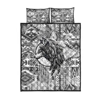 Indigenous Peoples Day Quilt Bed Set Native American Wolf with Dreamcatcher - Wonder Print Shop