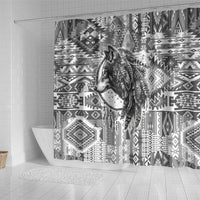 Indigenous Peoples Day Shower Curtain Native American Wolf with Dreamcatcher - Wonder Print Shop