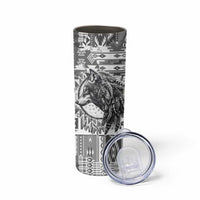 Indigenous Peoples Day Skinny Tumbler Native American Wolf with Dreamcatcher - Wonder Print Shop