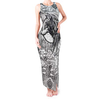 Indigenous Peoples Day Tank Maxi Dress Native American Wolf with Dreamcatcher - Wonder Print Shop