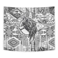 Indigenous Peoples Day Tapestry Native American Wolf with Dreamcatcher - Wonder Print Shop