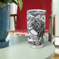 Indigenous Peoples Day Tumbler Cup Native American Wolf with Dreamcatcher - Wonder Print Shop