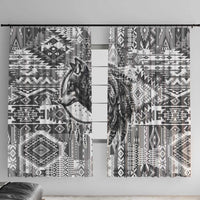 Indigenous Peoples Day Window Curtain Native American Wolf with Dreamcatcher - Wonder Print Shop