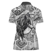 Indigenous Peoples Day Women Polo Shirt Native American Wolf with Dreamcatcher - Wonder Print Shop