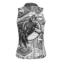 Indigenous Peoples Day Women Sleeveless Polo Shirt Native American Wolf with Dreamcatcher - Wonder Print Shop