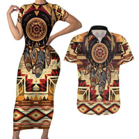 Make America Native Again Couples Matching Short Sleeve Bodycon Dress and Hawaiian Shirt Indigenous Peoples Day - Wonder Print Shop
