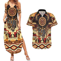 Make America Native Again Couples Matching Summer Maxi Dress and Hawaiian Shirt Indigenous Peoples Day - Wonder Print Shop