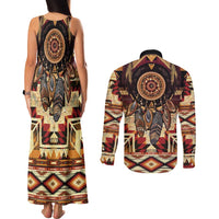 Make America Native Again Couples Matching Tank Maxi Dress and Long Sleeve Button Shirt Indigenous Peoples Day - Wonder Print Shop
