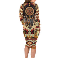 Make America Native Again Family Matching Long Sleeve Bodycon Dress and Hawaiian Shirt Indigenous Peoples Day - Wonder Print Shop
