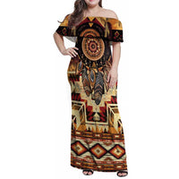 Make America Native Again Family Matching Off Shoulder Maxi Dress and Hawaiian Shirt Indigenous Peoples Day - Wonder Print Shop