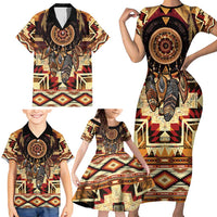 Make America Native Again Family Matching Short Sleeve Bodycon Dress and Hawaiian Shirt Indigenous Peoples Day - Wonder Print Shop