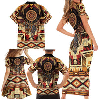 Make America Native Again Family Matching Short Sleeve Bodycon Dress and Hawaiian Shirt Indigenous Peoples Day - Wonder Print Shop