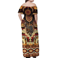 Make America Native Again Off Shoulder Maxi Dress Indigenous Peoples Day - Wonder Print Shop