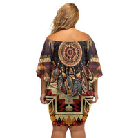 Make America Native Again Off Shoulder Short Dress Indigenous Peoples Day - Wonder Print Shop