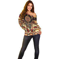 Make America Native Again Off Shoulder Sweater Indigenous Peoples Day - Wonder Print Shop