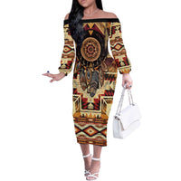 Make America Native Again Off The Shoulder Long Sleeve Dress Indigenous Peoples Day - Wonder Print Shop