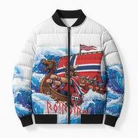 Custom Norway Viking Row - Alt for Norge Bomber Puffer Jacket Norge Football Supporter Wave Edition