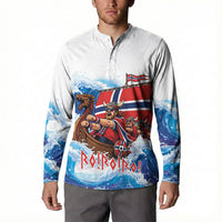 Custom Norway Viking Row - Alt for Norge Button Sweatshirt Norge Football Supporter Wave Edition