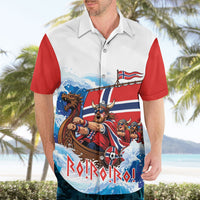 Custom Norway Viking Row - Alt for Norge Hawaiian Shirt Norge Football Supporter Wave Edition