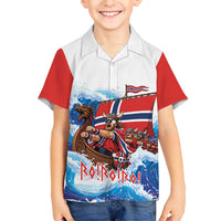 Custom Norway Viking Row - Alt for Norge Kid Hawaiian Shirt Norge Football Supporter Wave Edition