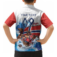 Custom Norway Viking Row - Alt for Norge Kid Hawaiian Shirt Norge Football Supporter Wave Edition LT9