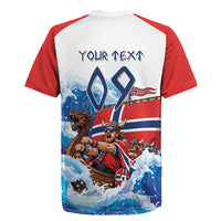 Custom Norway Viking Row - Alt for Norge Rugby Jersey Norge Football Supporter Wave Edition