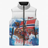 Custom Norway Viking Row - Alt for Norge Sleeveless Puffer Jacket Norge Football Supporter Wave Edition
