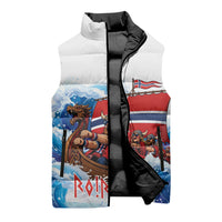 Custom Norway Viking Row - Alt for Norge Sleeveless Puffer Jacket Norge Football Supporter Wave Edition