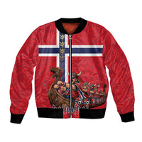 Custom Norway Viking Row - Alt for Norge Bomber Jacket Norge Football Supporter Flag Edition