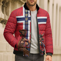 Custom Norway Viking Row - Alt for Norge Bomber Puffer Jacket Norge Football Supporter Flag Edition
