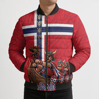 Custom Norway Viking Row - Alt for Norge Bomber Puffer Jacket Norge Football Supporter Flag Edition