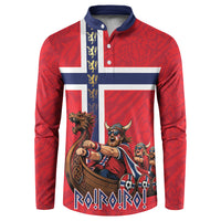 Custom Norway Viking Row - Alt for Norge Button Sweatshirt Norge Football Supporter Flag Edition
