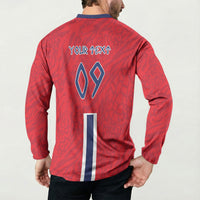 Custom Norway Viking Row - Alt for Norge Button Sweatshirt Norge Football Supporter Flag Edition