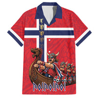Custom Norway Viking Row - Alt for Norge Hawaiian Shirt Norge Football Supporter Flag Edition