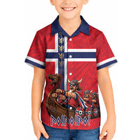 Custom Norway Viking Row - Alt for Norge Kid Hawaiian Shirt Norge Football Supporter Flag Edition