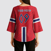 Custom Norway Viking Row - Alt for Norge Kimono Sleeve Blouse Norge Football Supporter Flag Edition